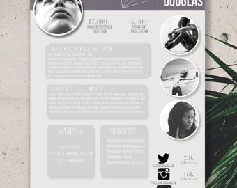 Lumen - One Page Media Kit Template for Bloggers - Customizable & Instant Download