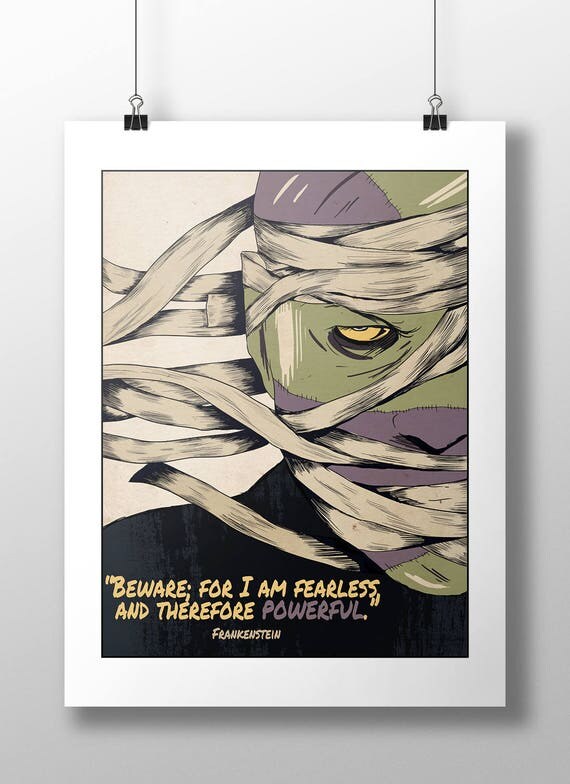 Frankenstein Quote Poster Mary Shelley Print Gifts for