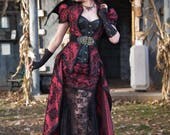 Vampire Costume | Steampunk Siren | Masquerade Dress, Gothic Victorian Dress, Halloween Costume, Gothic Dress, Steampunk Cosplay, Leather