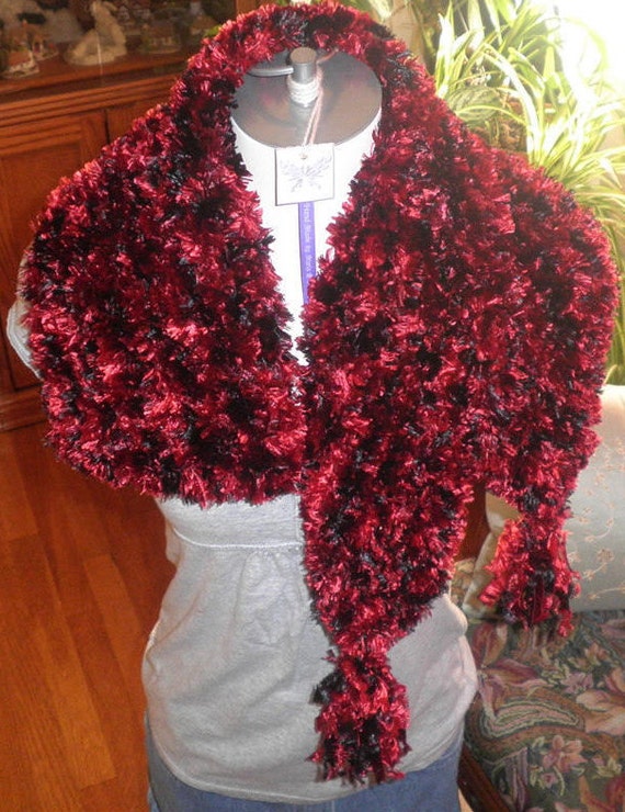 Red Feather Scarf Boa Feather Scarves Trendy Long Scarf Red