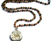 Orgone Mala Necklace - 'Sacred Intentions' - Black Tourmaline - 108 Prayer Beads - Boho Necklace, Spiritual Gift - Mantra Meditation -Medium