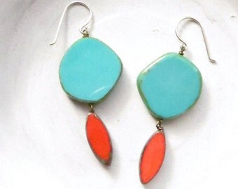 Turquoise Earrings / Statement Earrings / Chandelier Earrings / Boho Earrings / Drop Earrings / Turquoise Jewelry / Bohemian Jewelry