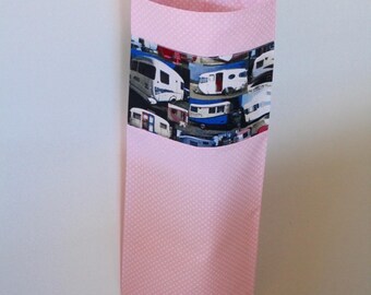 Vintage caravan plastic bag holder. Handmade.