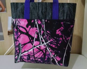 Girls Pink Camo Tote Bag Library Bag Preschool Bag Reusable Ladies Tote