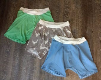 Men's Women's Boxer Brief Boxerwear Boyshorts Underwear - XS S M L XL XXL - White - Organic Cotton Stretch Knit Bamboo Bikini Panties Panty