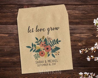 Wedding Seed Packet, Wedding Favor, Garden Wedding, Custom Seed Packet, Rustic Wedding, Seed Envelope, Seed Packet, Floral Wedding x 25