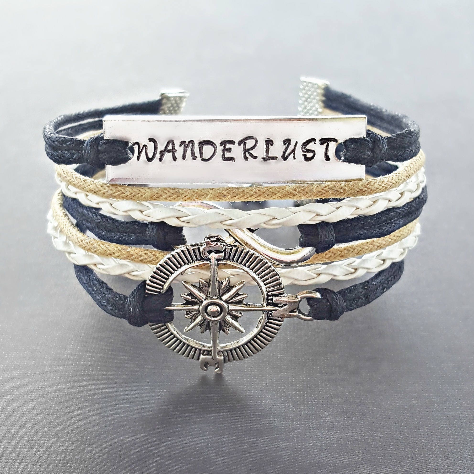 Wanderlust Jewelry Compass Bracelet Infinity Bracelet