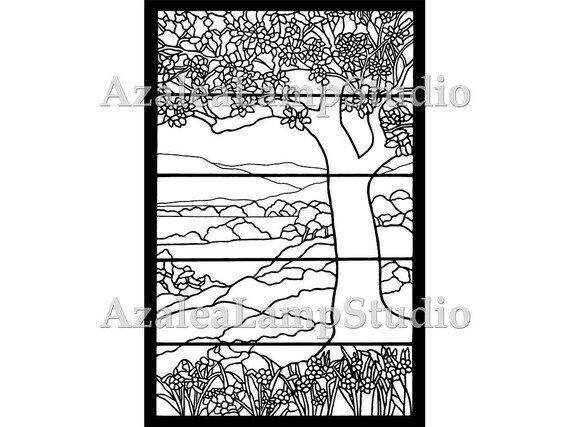 Stained Glass Tree, Stained Glass Patterns, Pattern Designs, Stained Glass Template, Tiffany Stained Glass, Tiffany Window Insert,