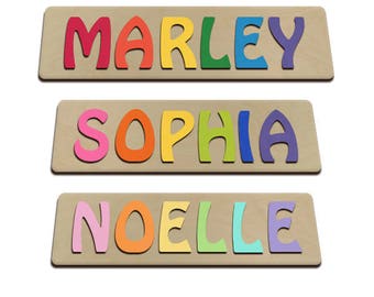 Hand Crafted Personalized Wooden Name Puzzles Child's Name, Custom Made Puzzle From Wood Word id216025629