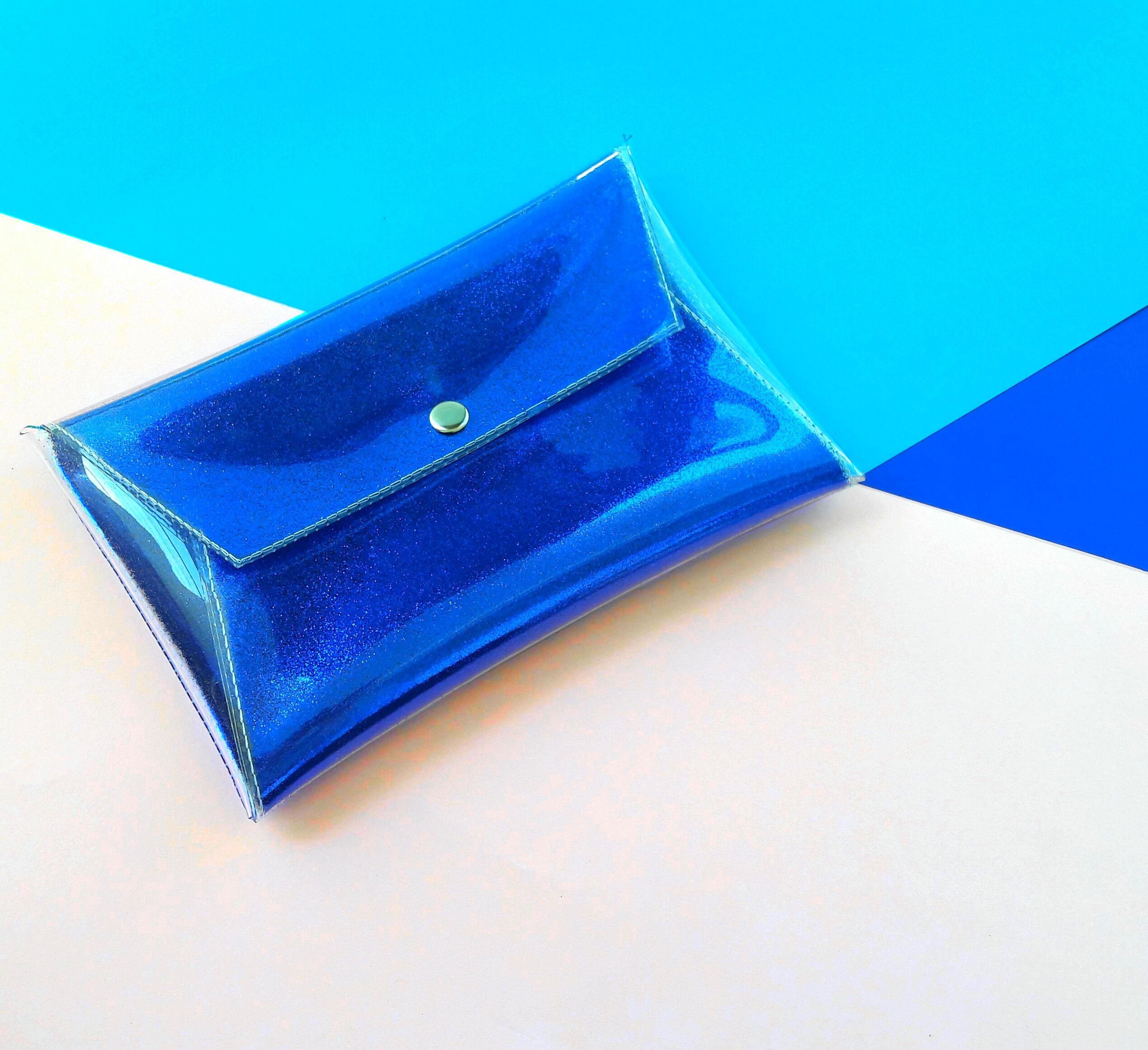 blue glitter gift bags