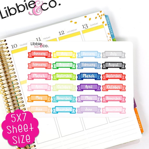 MC81 Rainbow Monthly Banners Set of 24 Perfect for the Erin