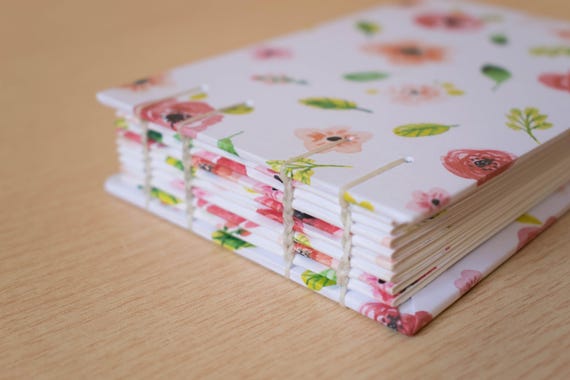 Blank pages notebook, Notebook for her, Natural notebook, Coptic journal, Blank pages notebook, Leaves notebook, Floral notebook