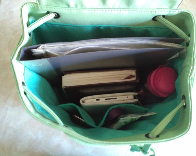 Backpack mint green, Women backpack, Vegan leather bags, Gift for her, Moms backpack - walking bag