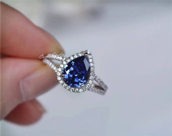 tanzanite ring pear tanzanite engagement ring wedding ring anniversary ring promise ring - Tanzanite Wedding Rings tanzanite ring pear tanzanite engagement ring wedding ring anniversary ring promise ring - Tanzanite Wedding Rings