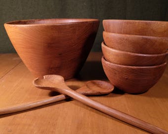 60's Teak Salad Bowl Set
