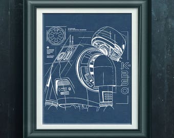 Star Wars Rogue One Poster Star Wars Enforcer Droid K-2S0 Print Sci-Fi Rogue One Movie Poster Pre Teen Gift Pre Teen Room Wall Decor PP 4766