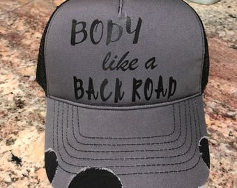 Body like a back road custom trucker hat-country music-Sam Hunt