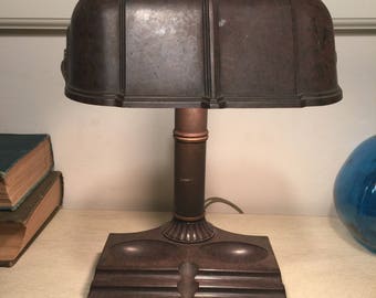 Vintage Bakelite Art Deco Bankers Desk Lamp Organizer 1930s