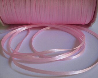 5 m pink 3mm satin ribbon
