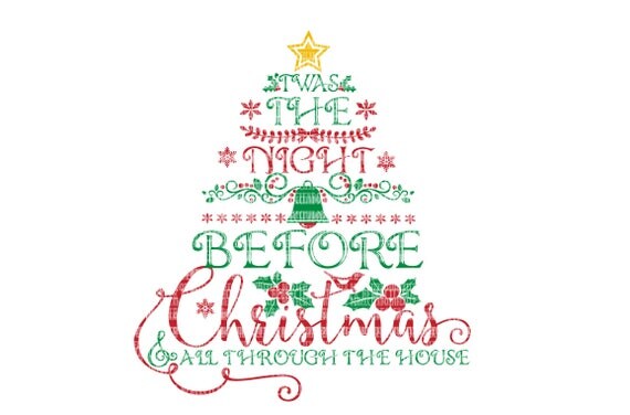 Download Twas the night before Christmas Tree SVG Files for Silhouette