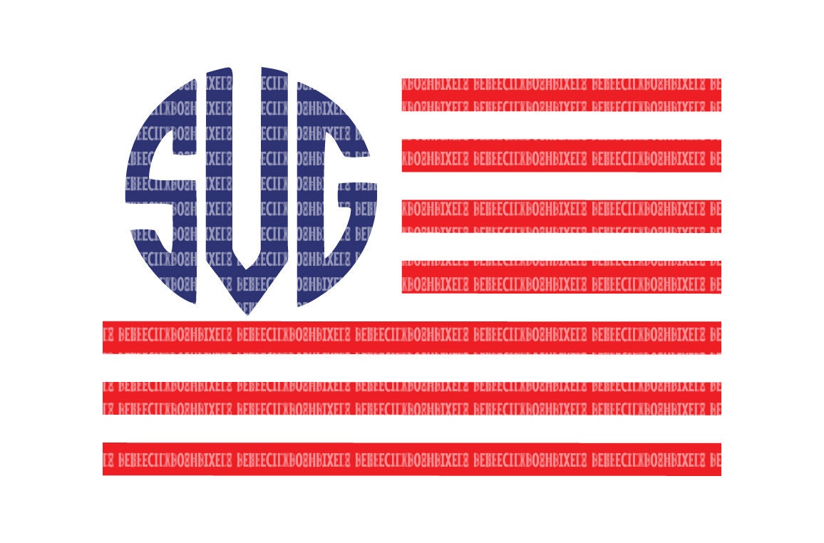 Download Fourth of July SVG Files USA Monogram American Flag Circle