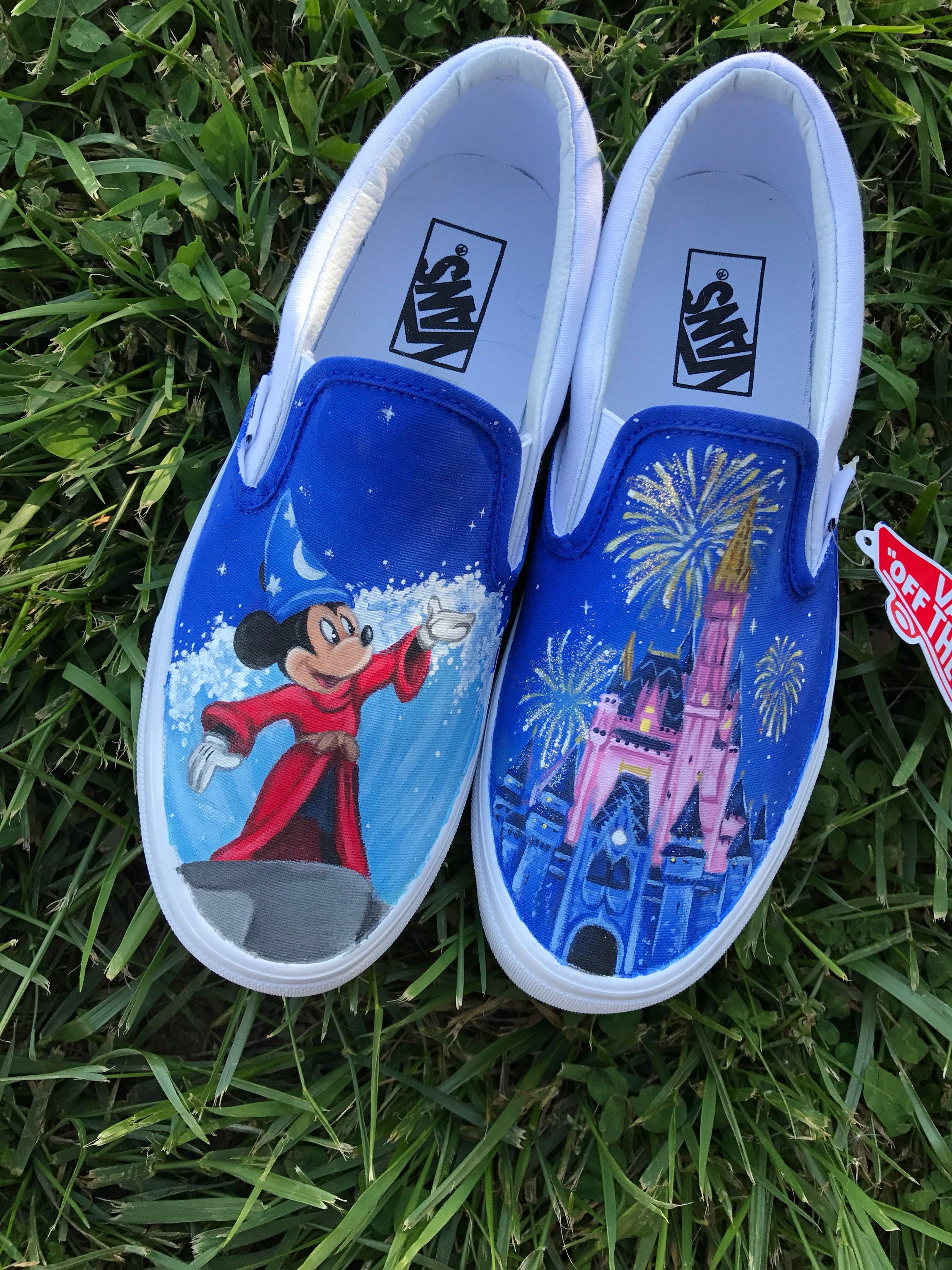 Disney Inspired Mickey and Castle Custom Painted Vans