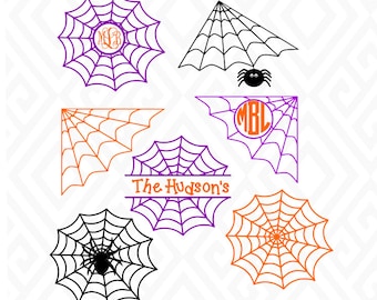 Halloween Spider Web; SVG, DXF, EPS, Ai, Png, Jpeg and Pdf Digital Files for Electronic Cutting Machines