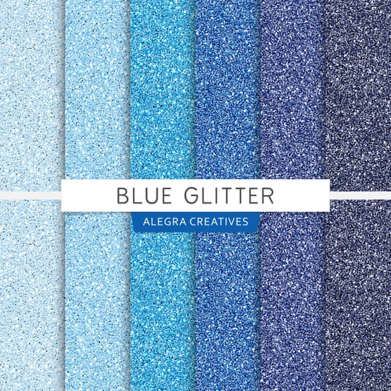 Blue Glitter digital paper glitter textures shades light