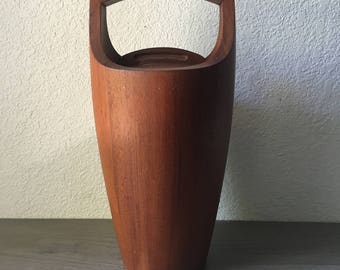 Vintage Dansk Staved Teak "Congo" Ice Bucket Designed by Jens Quistgaard, IHQ, JHQ, Made in Denmark, Danish Modern, Mid Century Modern