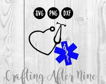 Paramedic Love Svg, Stethoscope SVG, EMT Svg, Ambulance SVG, Ems Star of Life, First Responder, Medic Svg, Heart Shaped Stethoscope Svg