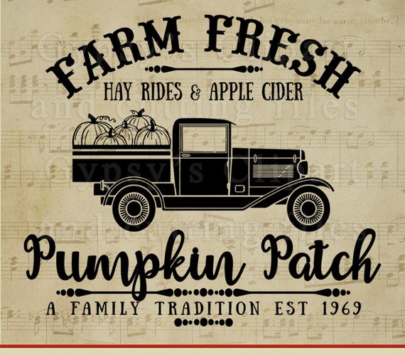 Download Farm Fresh Pumpkin Patch SVG Vintage Sign VIntage Truck Svg