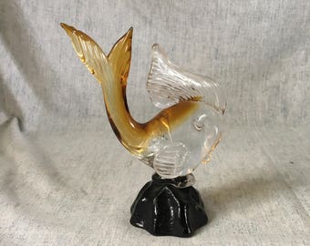 Vintage Blown Glass Fish Sculpture, Fish Paperweight