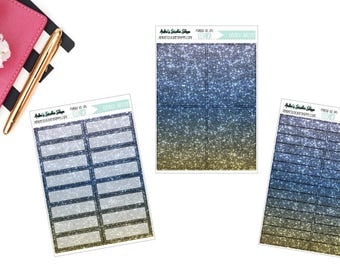 Blue #1 Beach Printed Glitter Planner Stickers