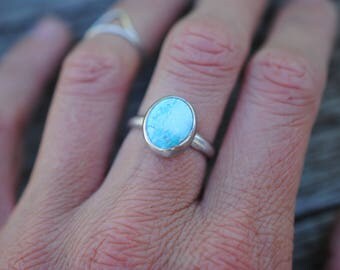 Simple Turquoise Ring | Size 6 | Sterling Silver
