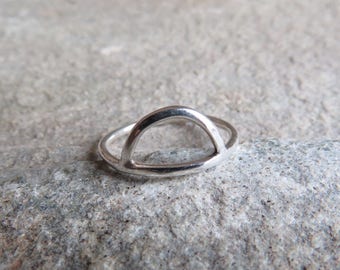 925 Sterling silver semi circle ring