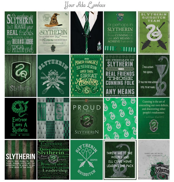 slytherin house harry potter planner sticker quote set