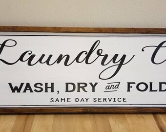 Laundry Room Sign, Laundry Room Decor, Laundry Co Sign, Laundry Room, Farmhouse Style Sign, Hand Painted Sign, Framed Wooden Sign