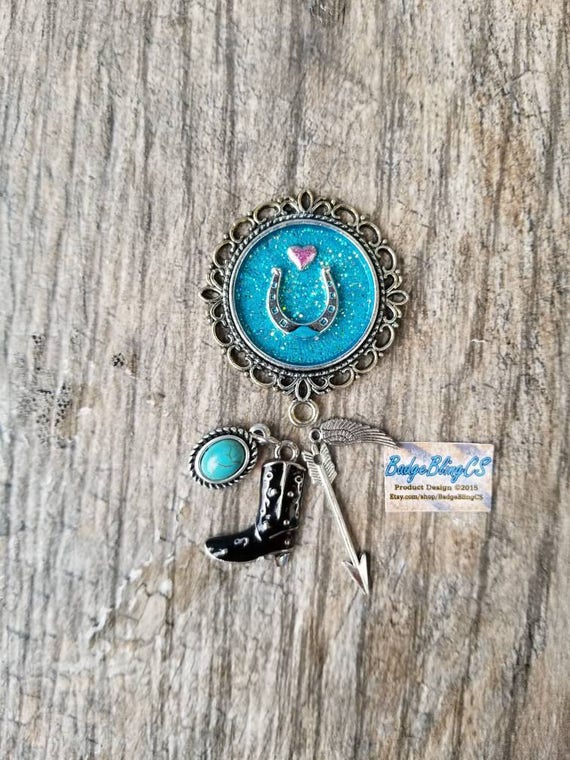 Cowboy boots badge reel Rodeo Lucky Boots horseshoecountry