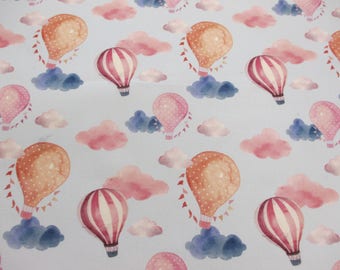 Balloons & Clouds Printed 100% Cotton Fabric. 150cm wide
