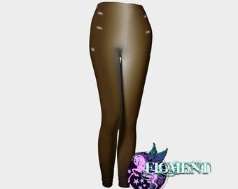 Brown Boho Faun Leggings - XS - 5X - Fawn, Deer, cosplay, costume, renaissance faire, festival, Halloween, Snapchat, tights, plus size