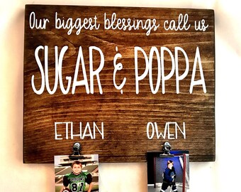 Grandkids picture holder, Grandkids sign, Grandparents sign, Grandparents gift, Grandchildren sign, Grandkids photo holder