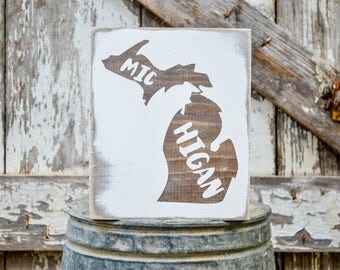 Michigan wood sign | Etsy