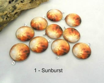 M* - 20 mm Galaxy Cabochons with Silver Plate Backs - Pack of 10 (1232)