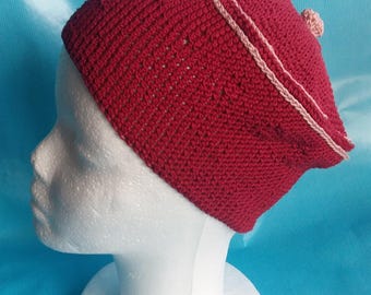 Adult Hat women purple lines old rose
