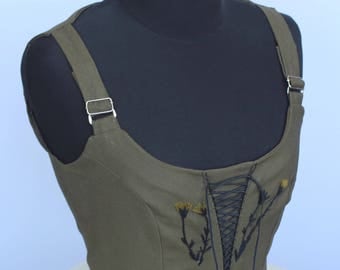 Women's vest, steampunk vest, Dirndl mieder, Rustic vest, Folk Waistcoat, Folk Vest, Bavaria vest Medieval clothing oktoberfest clothing