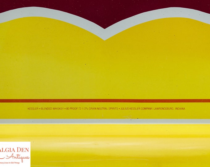 Vintage Bar Serving Tray | Kessler Whiskey | Vintage Barware | Bar Decor