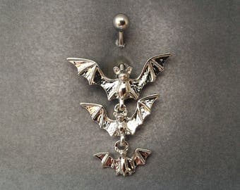 belly button ring Three Bats