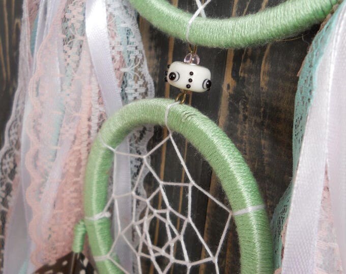 Dream catcher light green wall hanging Boho dreamcatcher light green Home living dreamcatcher large bohemian decor Gigantic dreamcatcer