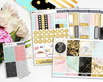 Be Who You Are Full Weekly Planner Sticker Kit | for use with Erin Condren Lifeplanner™, Filofax, Personal, A5, Happy Planner