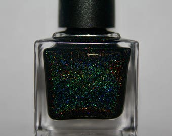 Black Holographic Nail Polish "Galaxy"